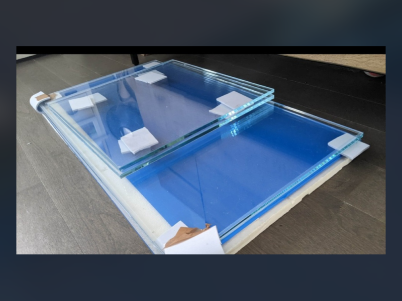 Lot de 4 vitres extra blanc 10mm Blau aquaristic
